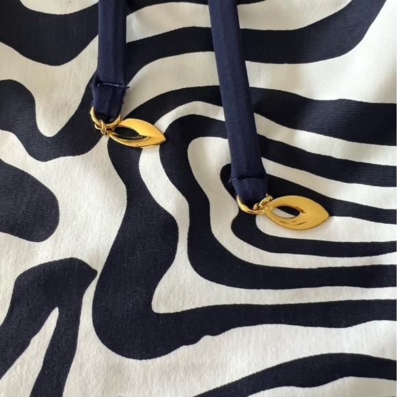 Trina Turk Zebra Handkerchief Tankini & Reversible Shirred Hipster Bottom Sz 6** - Picture 12 of 16